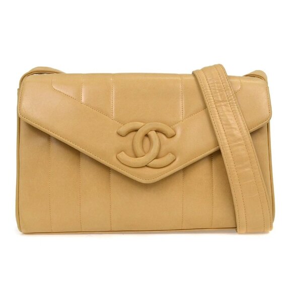 Chanel Beige Lambskin Mademoiselle Shoulder Bag - Picture 1 of 9
